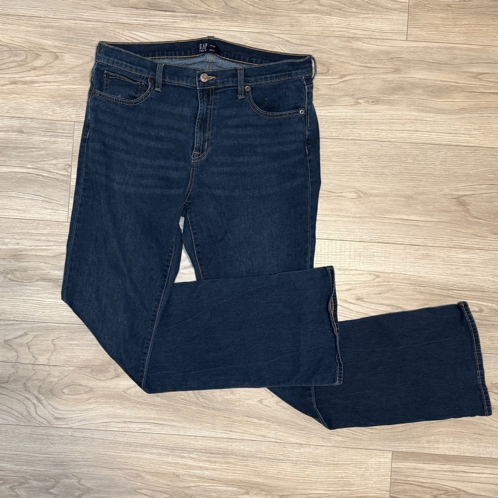 Gap‎ Denim Womens Dark Wash Bootcut Jeans Size 14/32 Regular Stretch Indigo